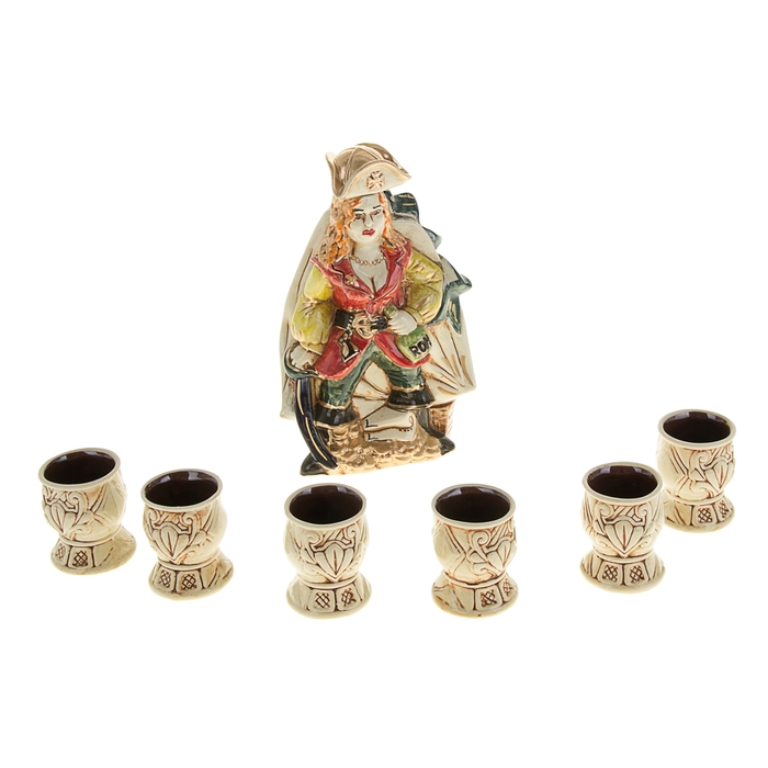 Штоф с рюмками "Соня" цветной, 7 предметов, 0,7 л