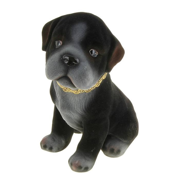 Копилка "Сенбернар" флок, чёрно-серая