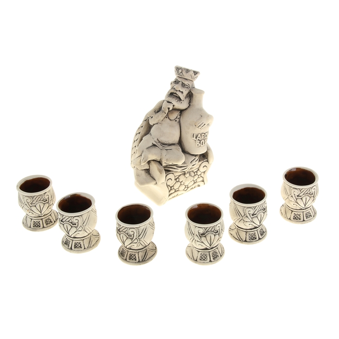 Штоф с рюмками "Царь" шамот, 7 предметов, 0,75 л