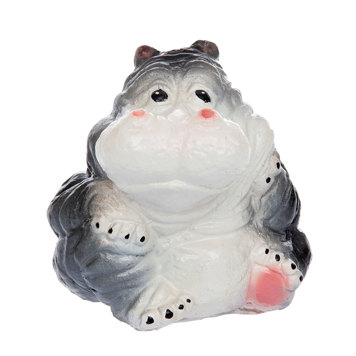 Копилка "Бегемот" серая