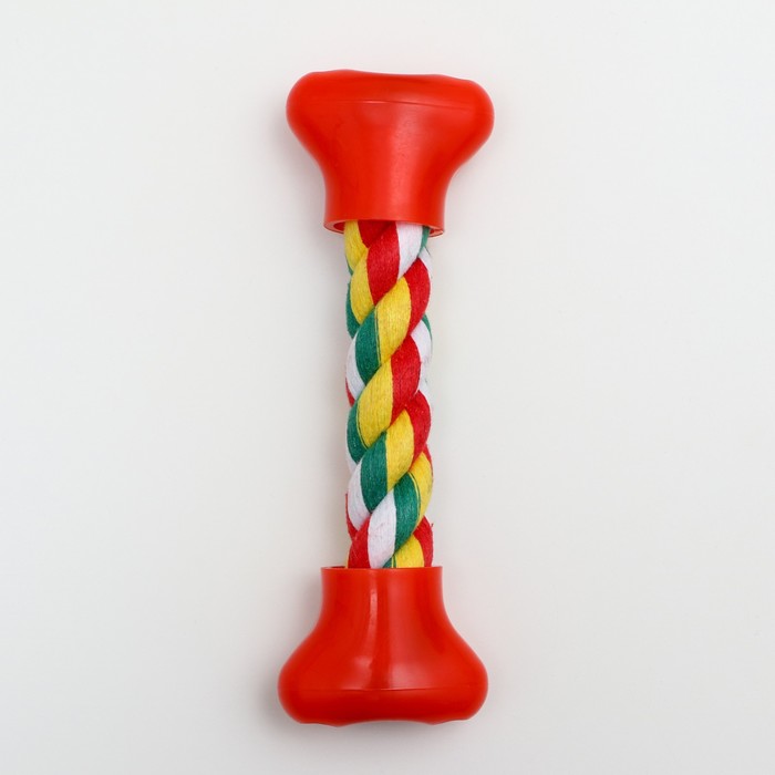 Игрушка канатная "Часы" малая, 60 г, до 16 см, белая/красная/зелёная/жёлтая