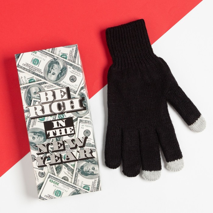 

Мужские перчатки в подарочной коробке "Be rich" р.22