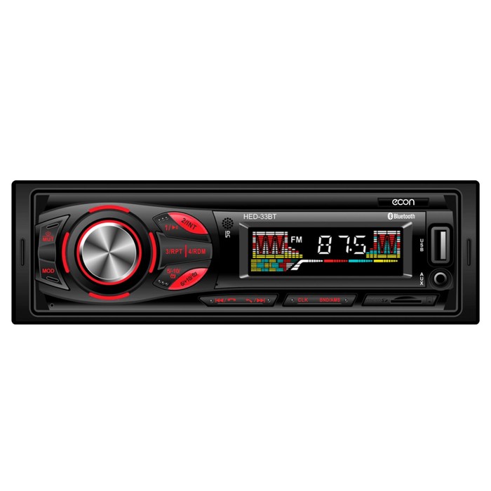 Автомагнитола MP3/WMA Econ HED-32BT, 50Вт, USB, MP3, AUX, Bluetooth, цвет чёрный автомагнитола econ hed 50ubg