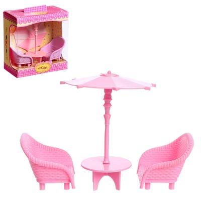 Набор мебели для кукол «Уют-1: зонт + стол + кресла»