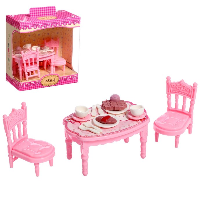 Набор мебели для кукол «Уют-2: обеденный стол» набор мебели для кукол шик мини стол стулья цвет розовый