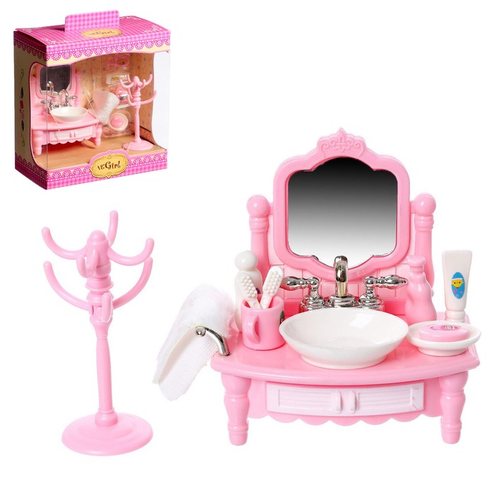 Набор мебели для кукол «Уют-4: ванная комната» цена и фото