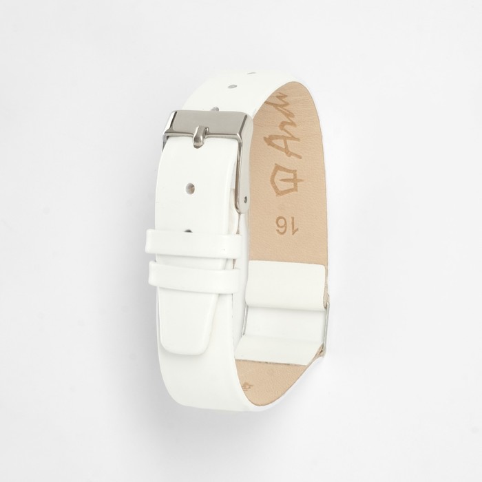 фото Ремешок для часов, 16 мм, запряжник 75 мм, горт 115 мм, натуральная кожа, белый