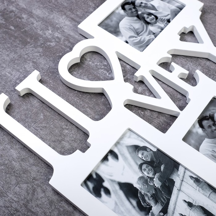 Фоторамка на 4 фото 9х9 см, 9х13 см, 10х15 см I LOVE YOU