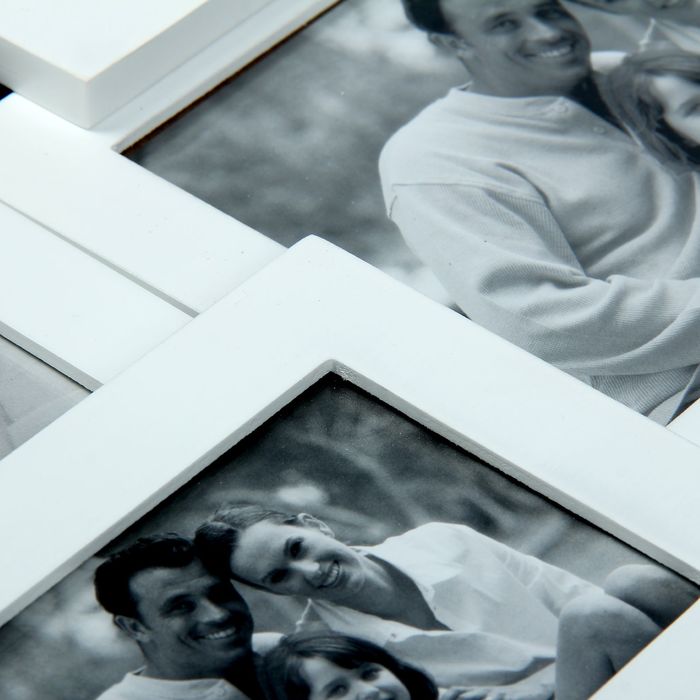 Фоторамка на 6 фото 9х13 см, 13х18 см "Семейные истории" белая