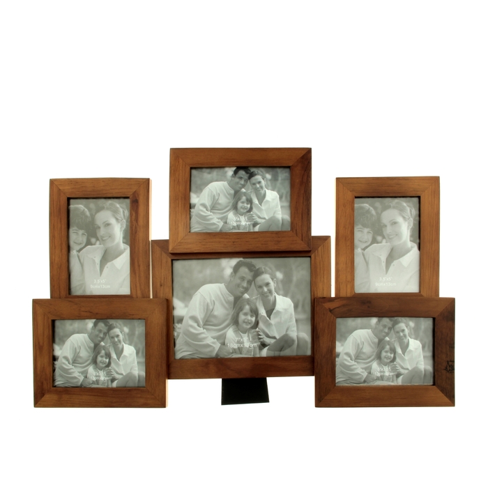 Фоторамка на 6 фото 9х13 см, 13х18 см "Семейные истории", цвет махагон