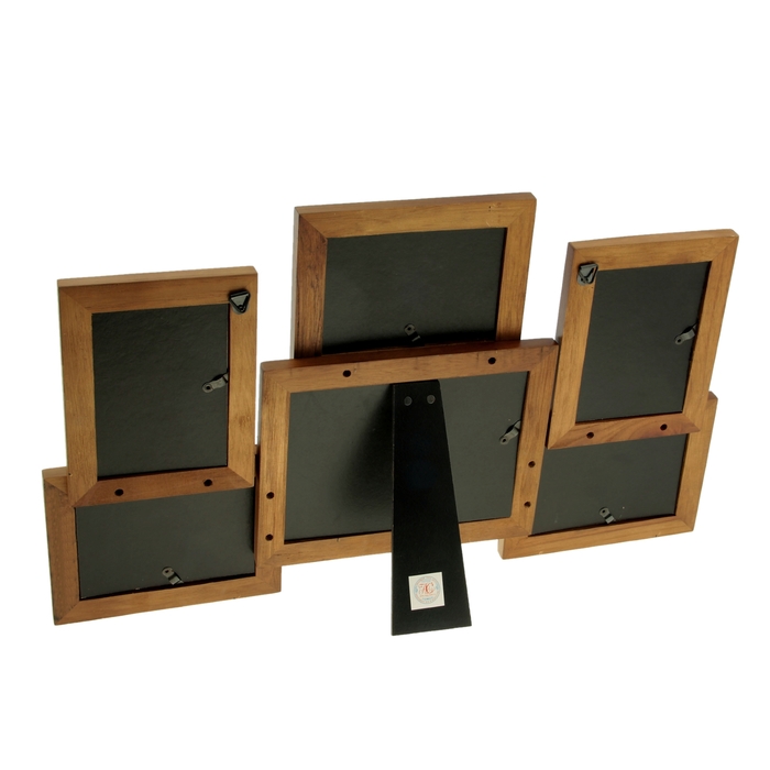 Фоторамка на 6 фото 9х13 см, 13х18 см "Семейные истории", цвет махагон