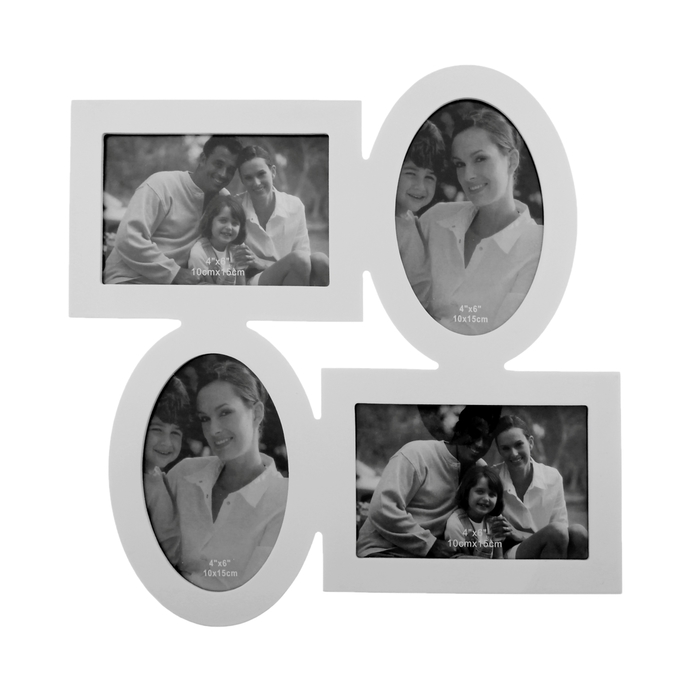 Фоторамка на 4 фото 10х15 см "Лаконичность" белая