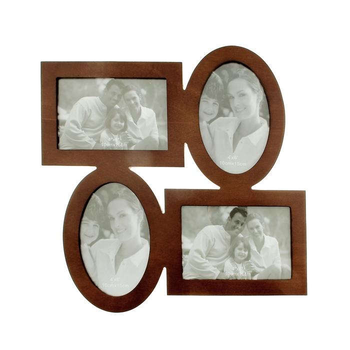 Фоторамка на 4 фото 10х15 см "Лаконичность", цвет махагон