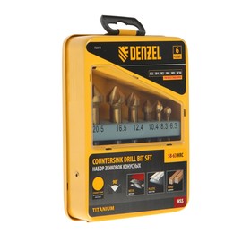 

Набор зенковок Denzel 72313, HSS, M3-M10, 6 шт, металлический кейс