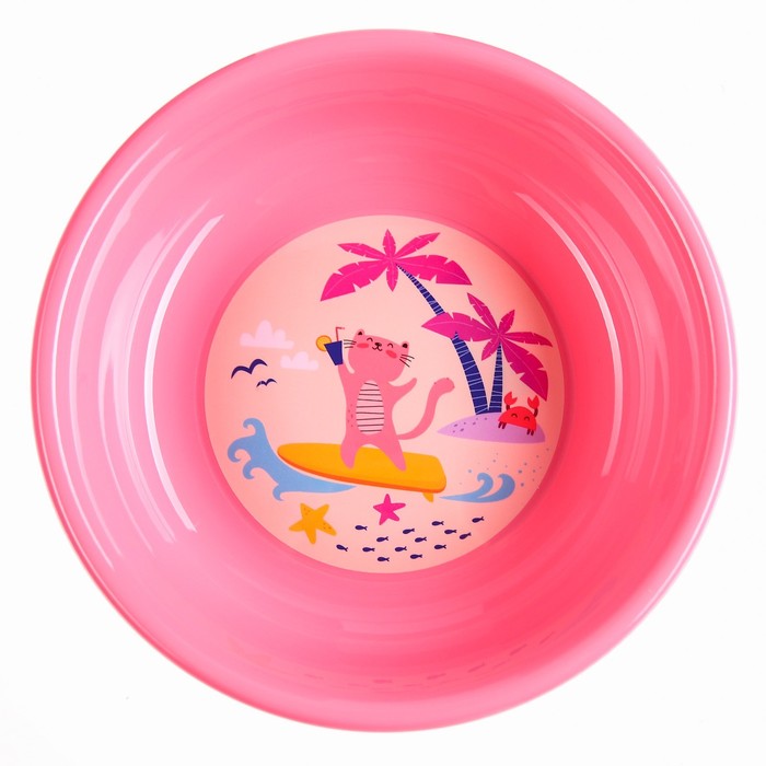 Тарелка детская с декором, 500 мл., цвет розовый