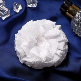 Резинка для волос бант "Школьница" волнушка роза, 11 см, белый