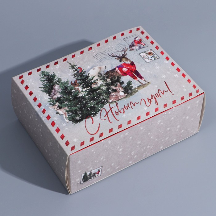 Коробка сборная «Новогодняя акварель», 20 х 15 х 8 см подарочная коробка сборная новогодняя ёлка 30 х 20 х 7 см