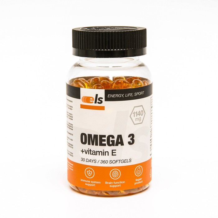 Омега-3, льняное масло с витамином Е, капс. 350 мг, 360 шт