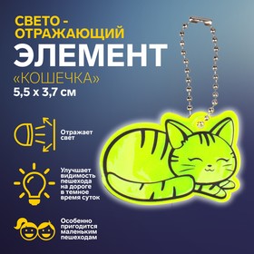 Светоотражающий элемент «Кошечка», двусторонний, 5,5 × 3,7 см, цвет МИКС Ош