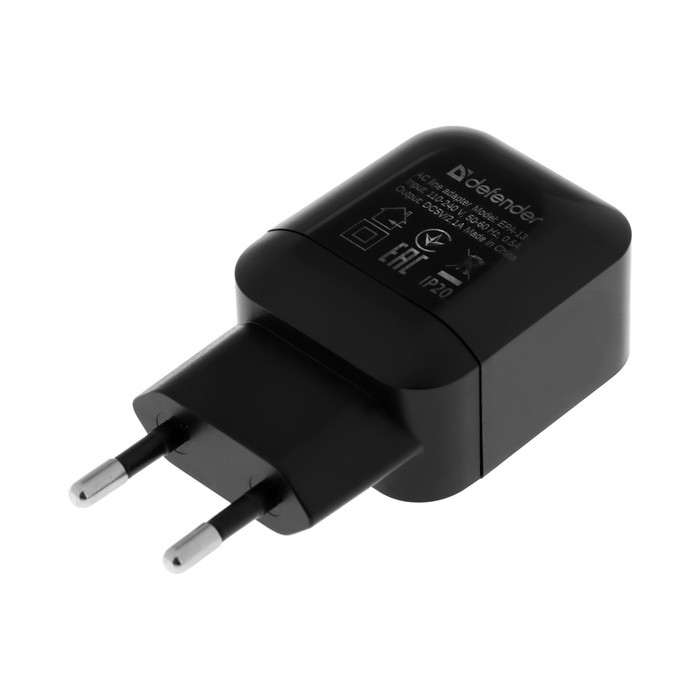 Сетевое зарядное устройство Defender EPA-13, 2 USB, 2.1 А, черное сетевое зарядное устройство defender epa 13 черный