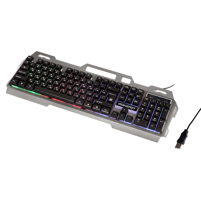 Клавиатура Defender IronSpot GK-320L провод мембранная 104 клавиши USB подсветкачёрная 69900₽