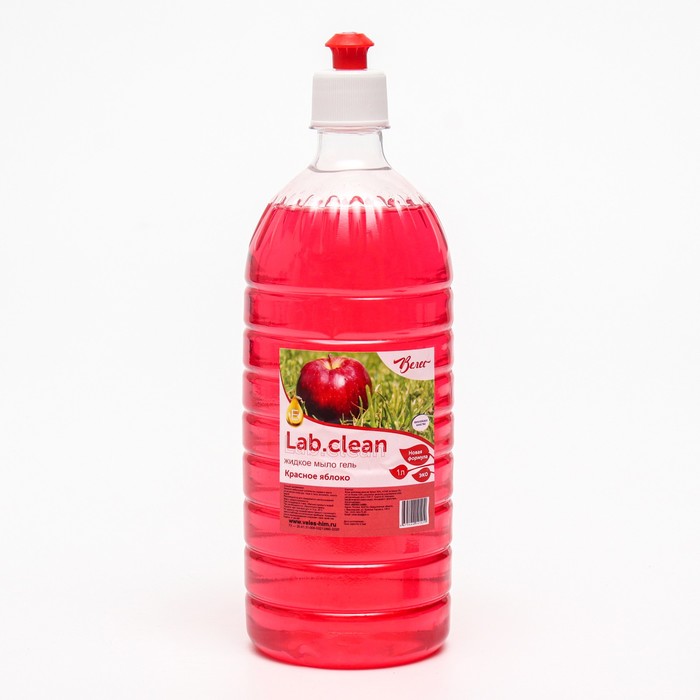 Жидкое мыло нежно-розовое Красное яблоко, крышка пуш-пул, 1 л