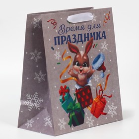 

Пакет крафтовый вертикальный «Время для праздника», ML 23 × 27 × 11,5 см