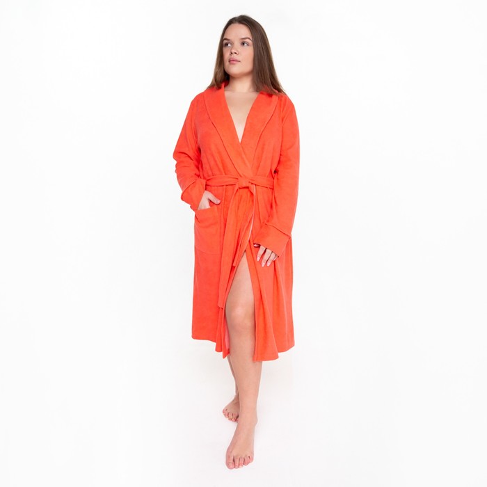 

Халат женский махровый, цвет коралловый, размер размер 46