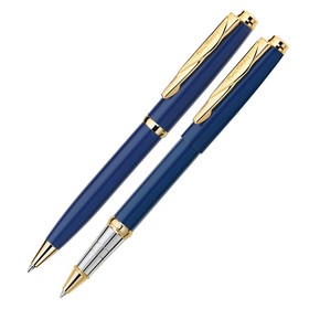

Набор ручка шариковая + роллер PIERRE CARDIN PEN PEN, корпус латунь лакированная, отделка сталь с позолотой, узел 0.7 + 0.6 мм, чернила синие, синий