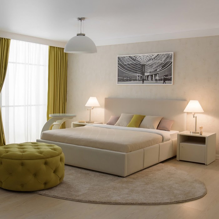 Кровать «Атриум» с ПМ, 160×200 см, премиум велюр, цвет лепестки ландыша кровать атриум с пм 160×200 см премиум велюр цвет песчаный бриз