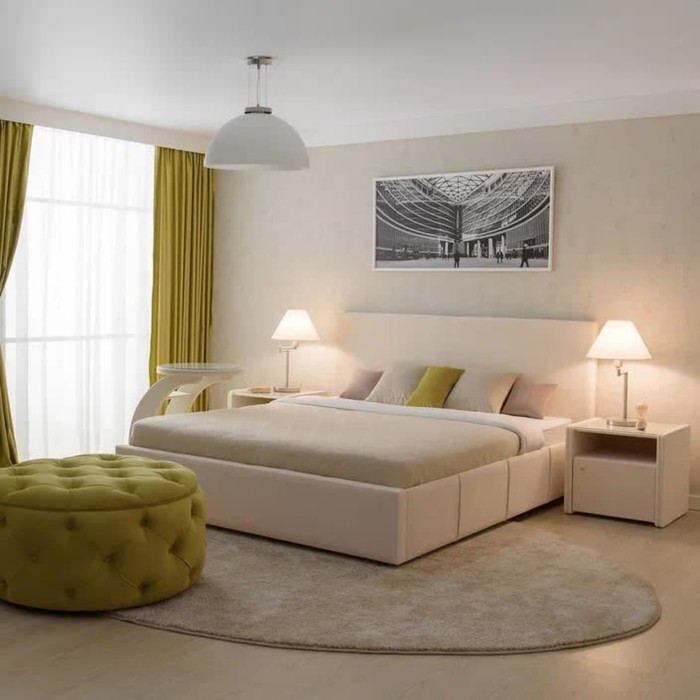 Кровать «Атриум» с ПМ, 160×200 см, премиум велюр, цвет песчаный бриз кровать атриум с пм 160×200 см премиум велюр цвет пыльная сирень