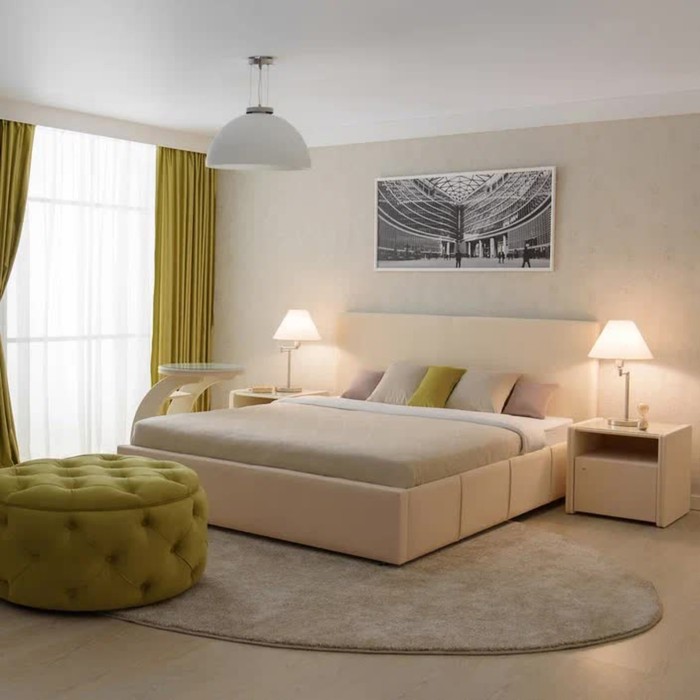Кровать «Атриум» с ПМ, 160×200 см, премиум велюр, цвет пески касабланки кровать атриум с пм 160×200 см премиум велюр цвет пыльная сирень