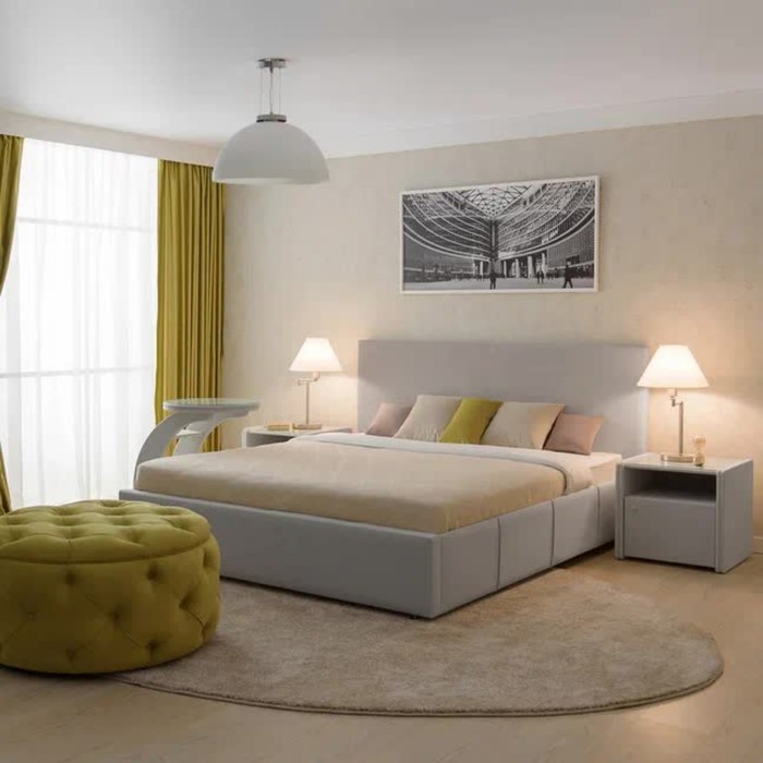 Кровать «Атриум» с ПМ, 160×200 см, премиум велюр, цвет звёздная пыль кровать атриум с пм 160×200 см премиум велюр цвет песчаный бриз