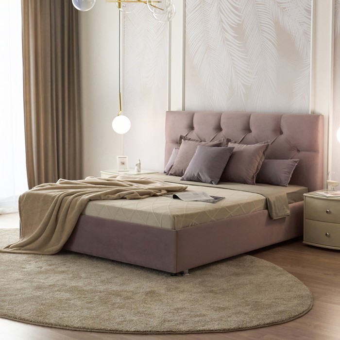 Кровать «Монблан» без ПМ, 140×200 см, премиум велюр, цвет пыльная сирень кровать пальмира без пм 170×200 см премиум велюр цвет пыльная сирень