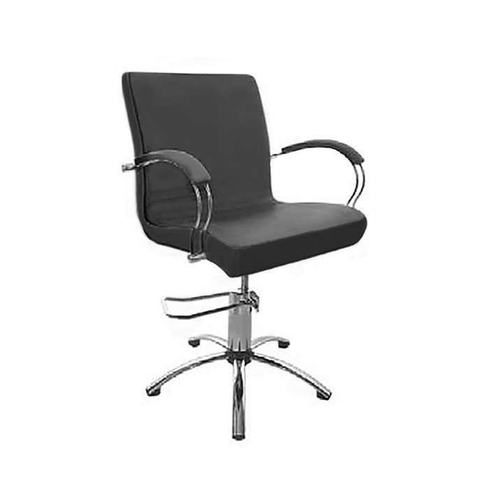 Парикмахерское кресло «Касатка», гидравлический подъемник, пятилучье хром, цвет чёрный