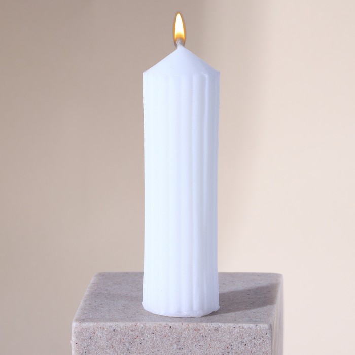 Свеча интерьерная столбик «Эстетика», белая свеча интерьерная витая белая