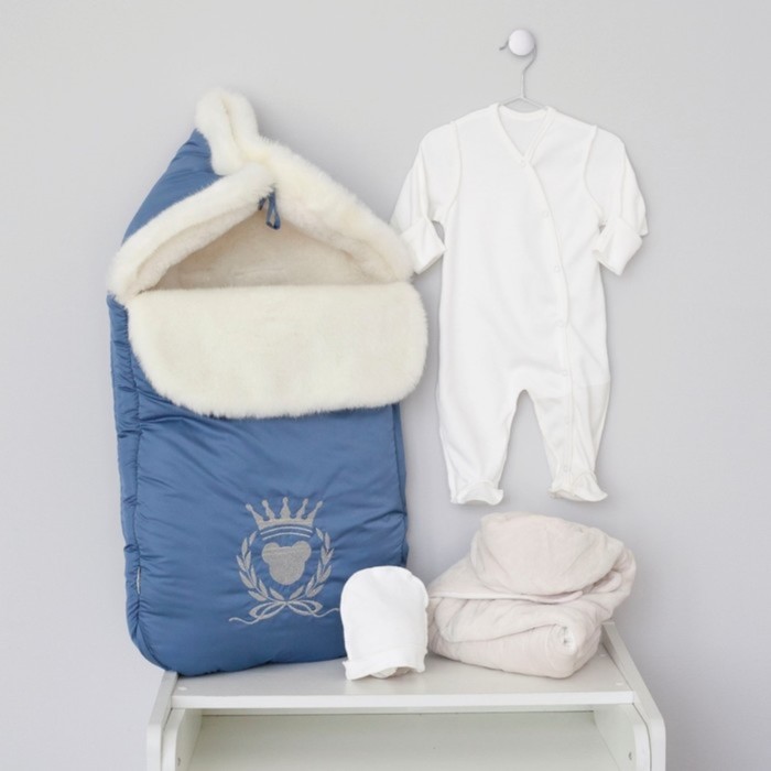 

Комплект на выписку «Орсетто» зимний, рост 56-62 см, 5 предметов, цвет деним