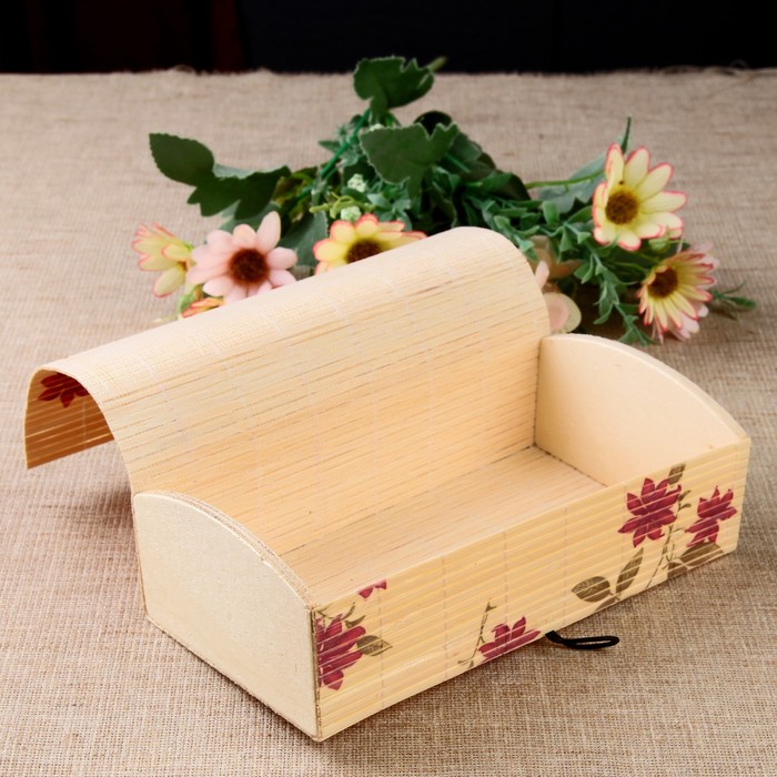 Шкатулка-соломка "Незабудки"