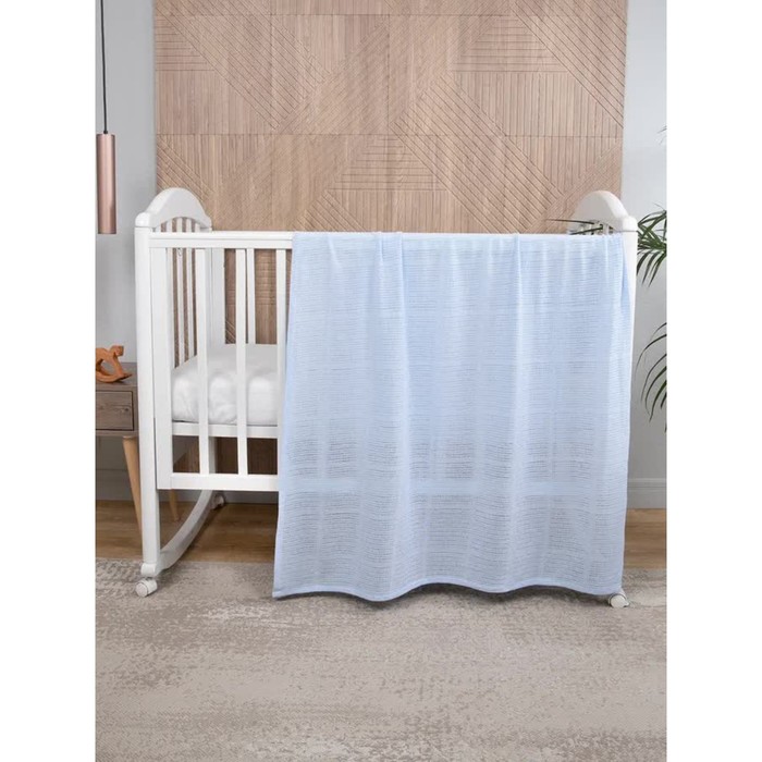 Одеяло вязаное, размер 90х118 см, цвет голубой одеяло вязаное размер 90х118 см цвет мятный