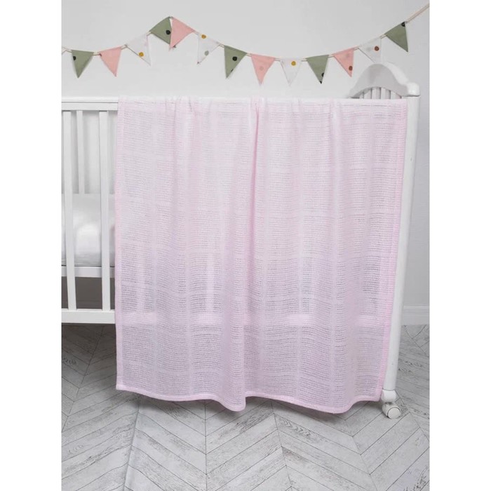 Одеяло вязаное, размер 90х118 см, цвет розовый одеяло вязаное размер 90х118 см цвет мятный