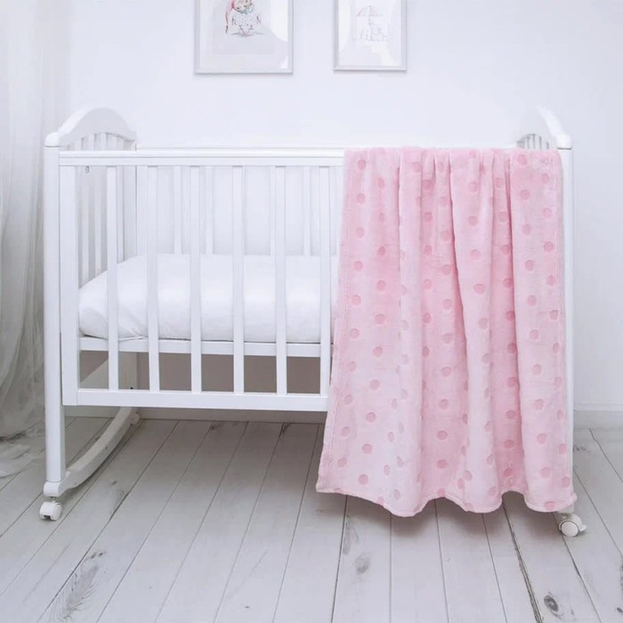 фото Плед - покрывало «горох», размер 100x140 см, цвет розовый baby nice