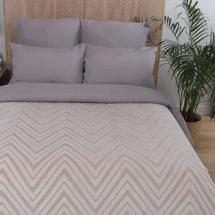 Плед - покрывало «Шеврон», размер 200х220 см, цвет бежевый