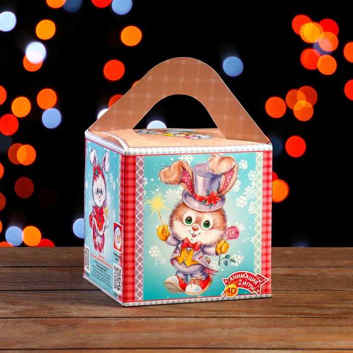 Подарочная коробка Зайки, кубик большой, 12 х 12 х 12 см конфеты лориан кубик большой зайки