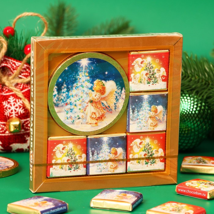 фото Фигурный шоколад "ангелочки, с рождеством" набор, 50 г