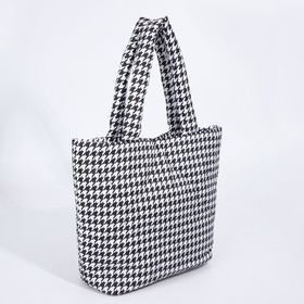 

Сумка-тоут на молнии, цвет белый/чёрный