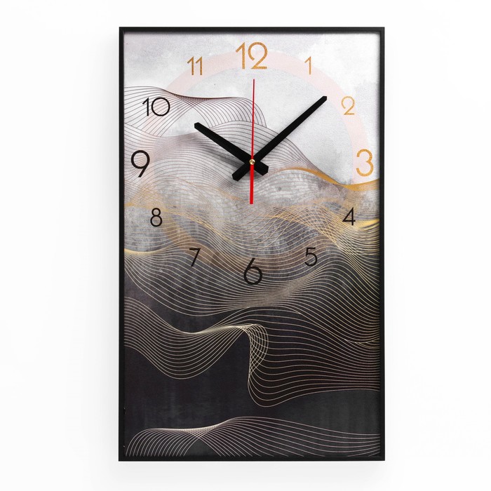 Часы-картина настенные, интерьерные Линии, плавный ход, 57 х 35 см