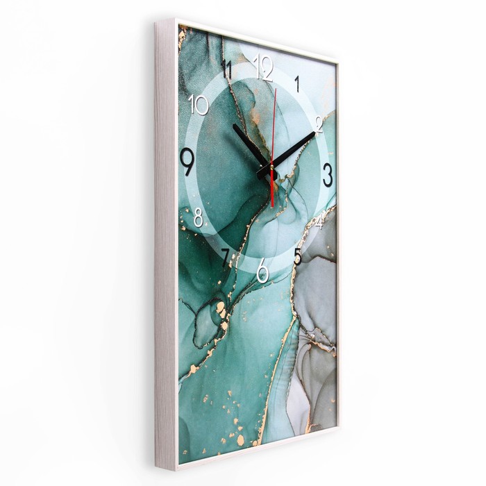 фото Часы-картина настенные, интерьерные "мрамор", плавный ход, 57 х 35 см timebox