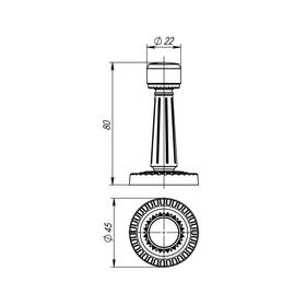 

Упор дверной настенный DH033 CL/SILVER-925, цвет серебро