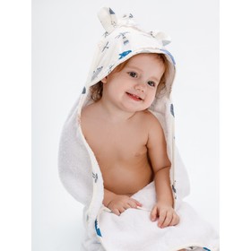 

Полотенце детское с уголком CUTE LOVE Little dino, размер 90х90 см, цвет белый