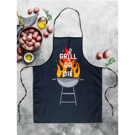 

Фартук AMARO HOME GRILL OR DIE, размер 68х83 см, цвет чёрный
